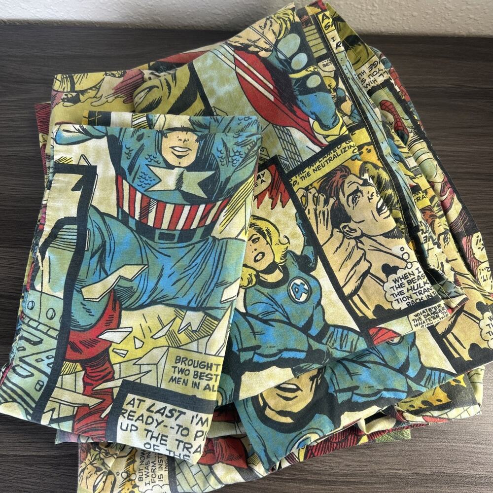 Marvel Comics Twin Sheet Set Spider-Man Hulk Comic Print Jay Franco 2011 Faded